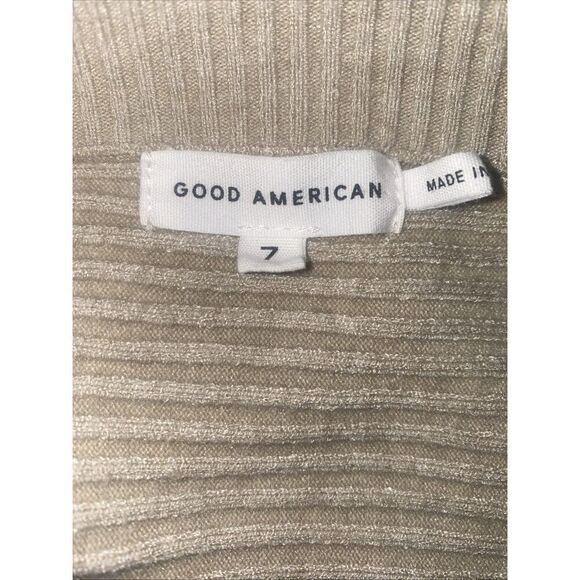 Good American Women's Sz 7 XXXL Oversized Ribbed Cropped Sweater In Oatmeal - Picture 5 of 5
